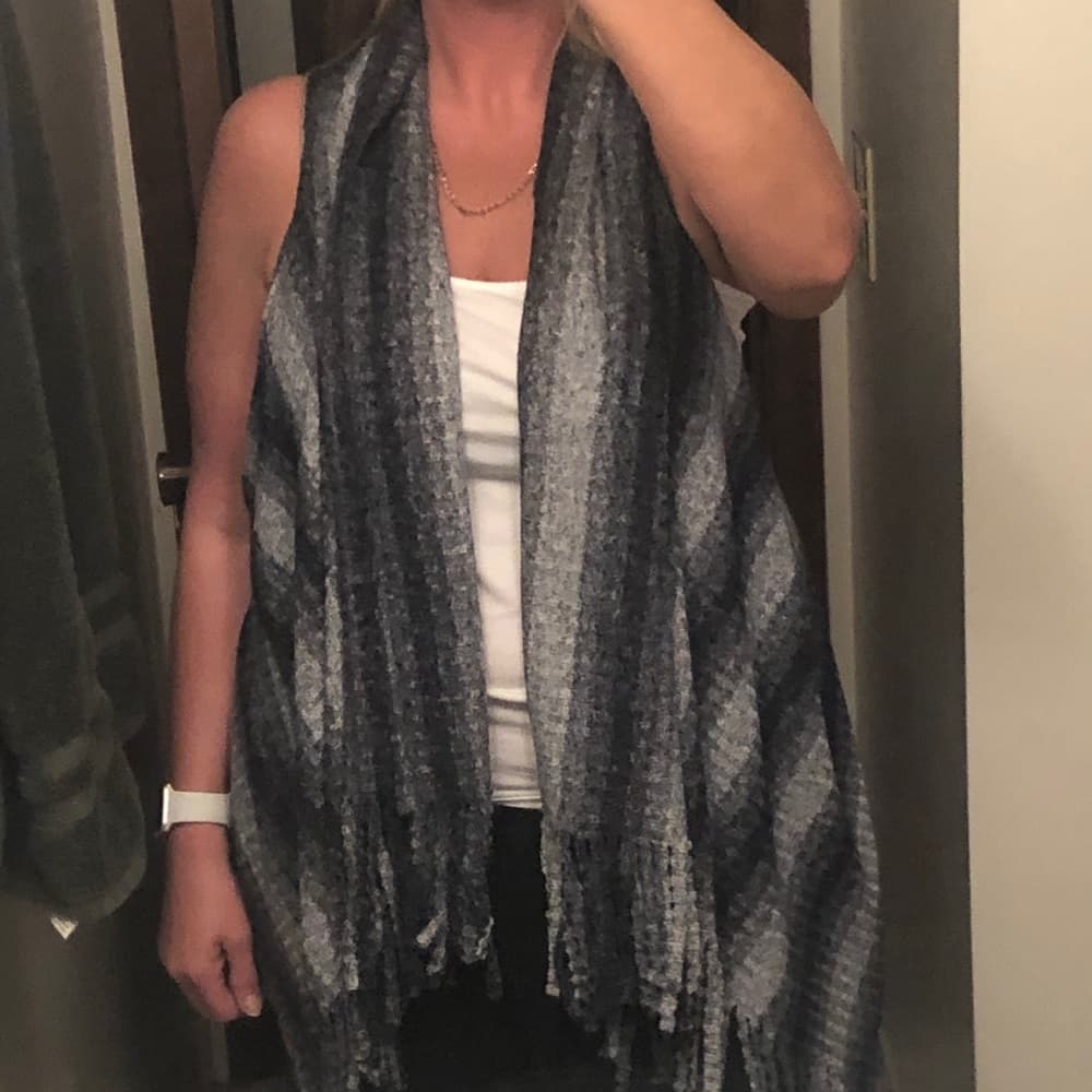 Knitted wrap shrug stole shawl cardigan scarf - Thumbnail 2