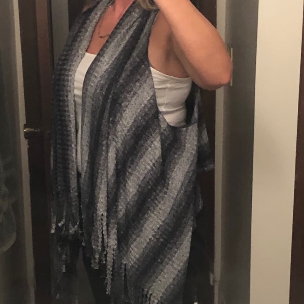 Knitted wrap shrug stole shawl cardigan scarf - Thumbnail 3