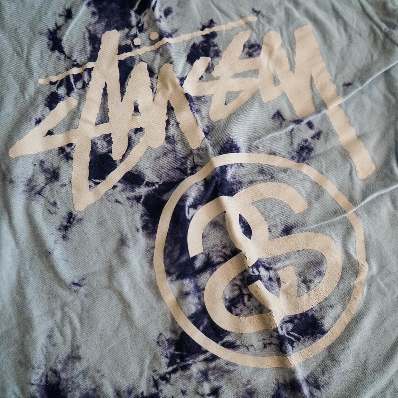 #Stussy #tiedye tee in navy and columbia blue. Size small 🥶 Graphic on front. - Thumbnail 2
