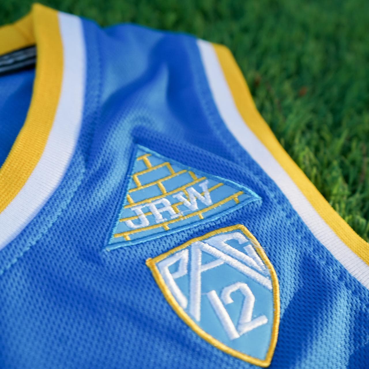 Adidas NCAA UCLA (2) Ball jersey in powder blue and gold. Size adult small. Features stitched graphics on the front and the back. - Thumbnail 3