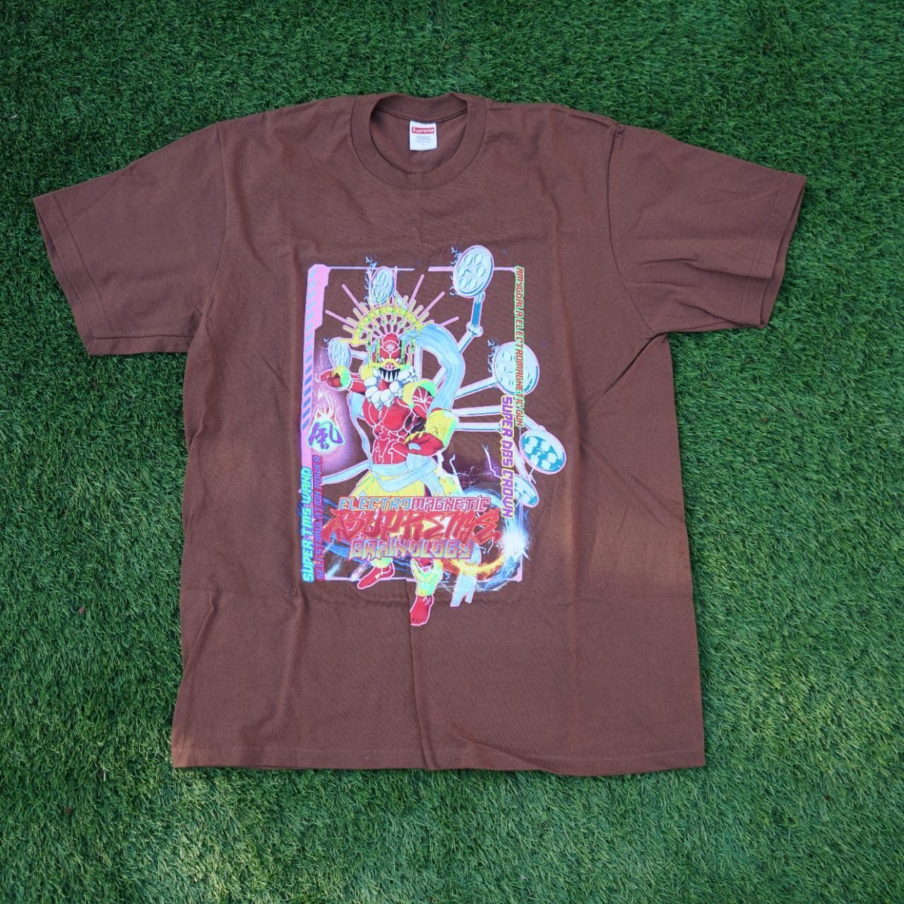 Chocolate "Brainology" t-shirt by Supreme. Size adult large. Features full-color graphics on the front and back. New without tags purchased from the online store (can provide original receipt).