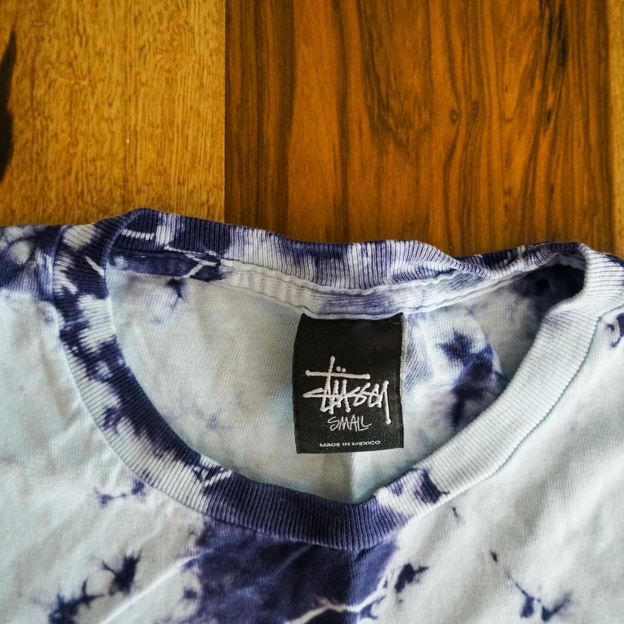 #Stussy #tiedye tee in navy and columbia blue. Size small 🥶 Graphic on front. - Thumbnail 3