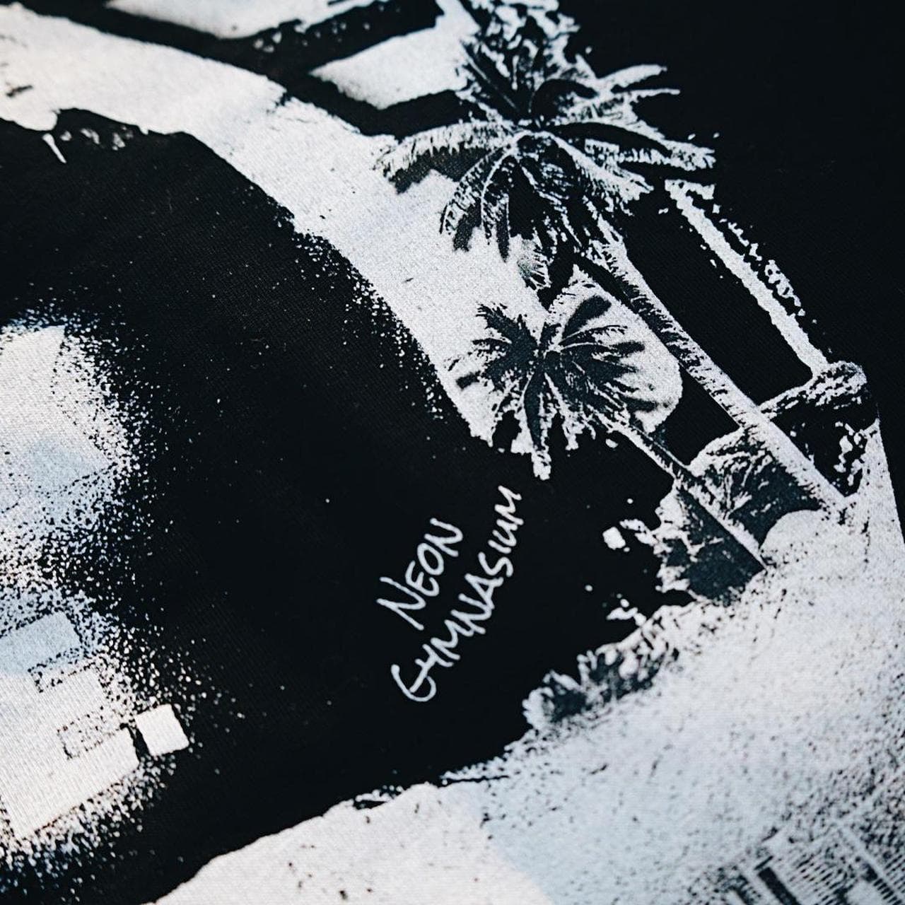 Abolish ICE collage tee from Neon Gymnasium. Collage graphic on the front with helicopter graphic on the back. - Thumbnail 2