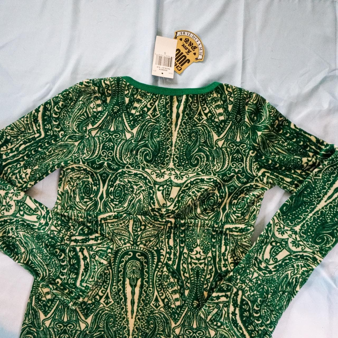 Green and tan velour mini dress by #JuicyCouture. Size small NWT 👗 - Thumbnail 4