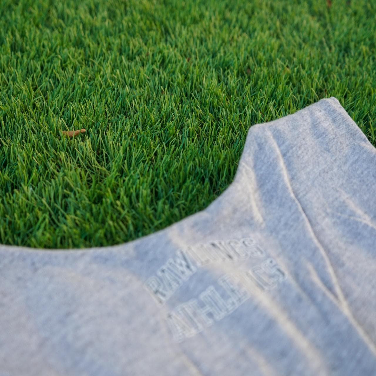 Vintage Russell Athletics reversible tank in teal and gray. Fits like an adult Large. Features graphics on both sides, with a logo tag, and a brand patch. - Thumbnail 5