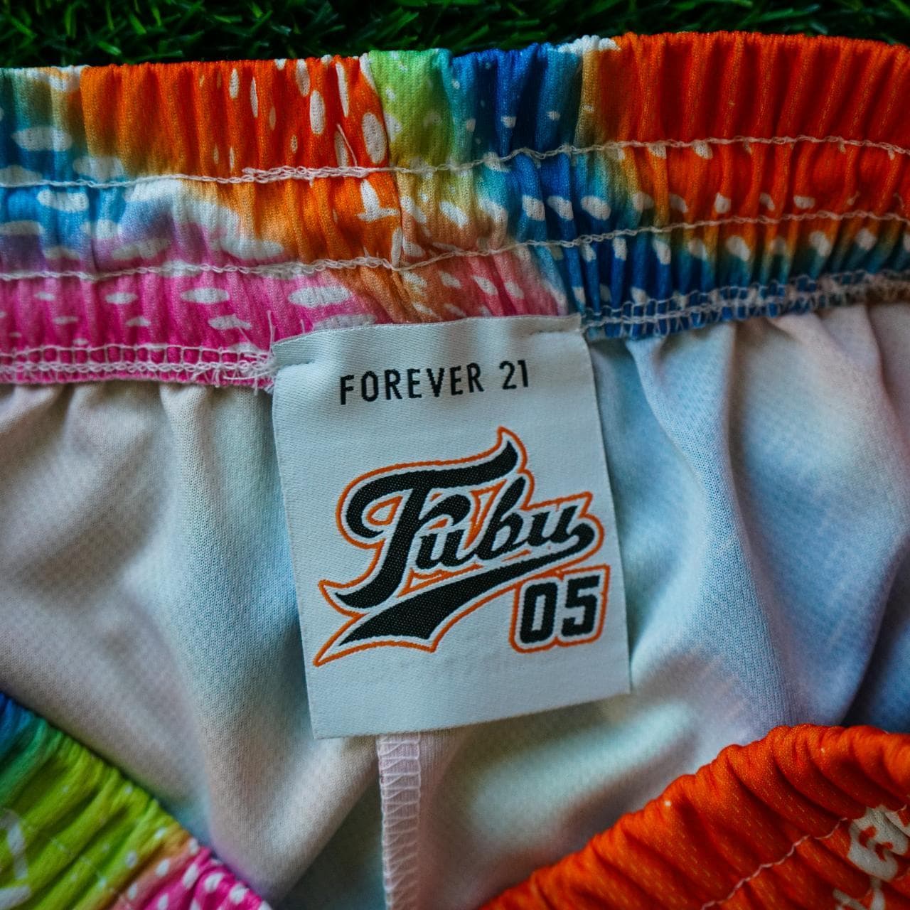 #FUBU x Forever 21 collaboration shorts. Size adult medium. Features thick mesh, embroidered logo, pockets, and drawstring closure 🩳 - Thumbnail 3