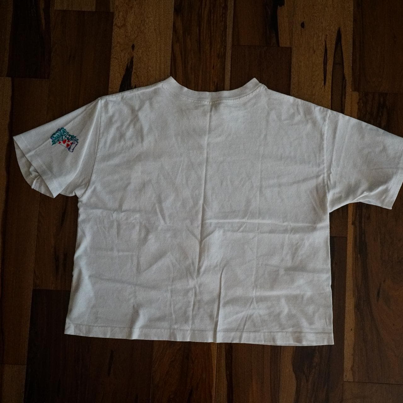 One size fits all vintage oversized tee with festival graphic on front. Additional color print on one sleeve 🐔 - Thumbnail 4