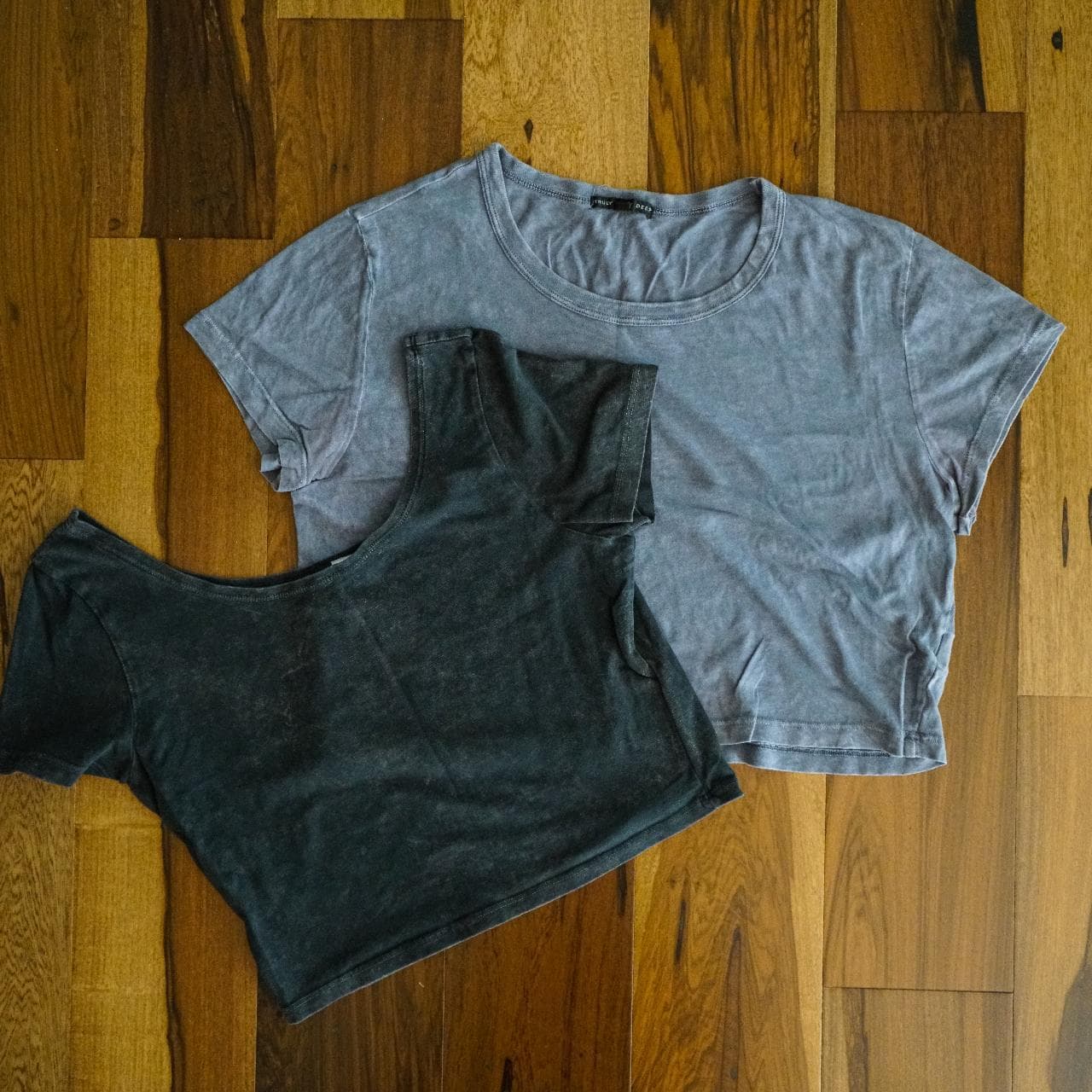 Stone-washed crop top 2-pack 🐰 Both shirts are women's size medium.