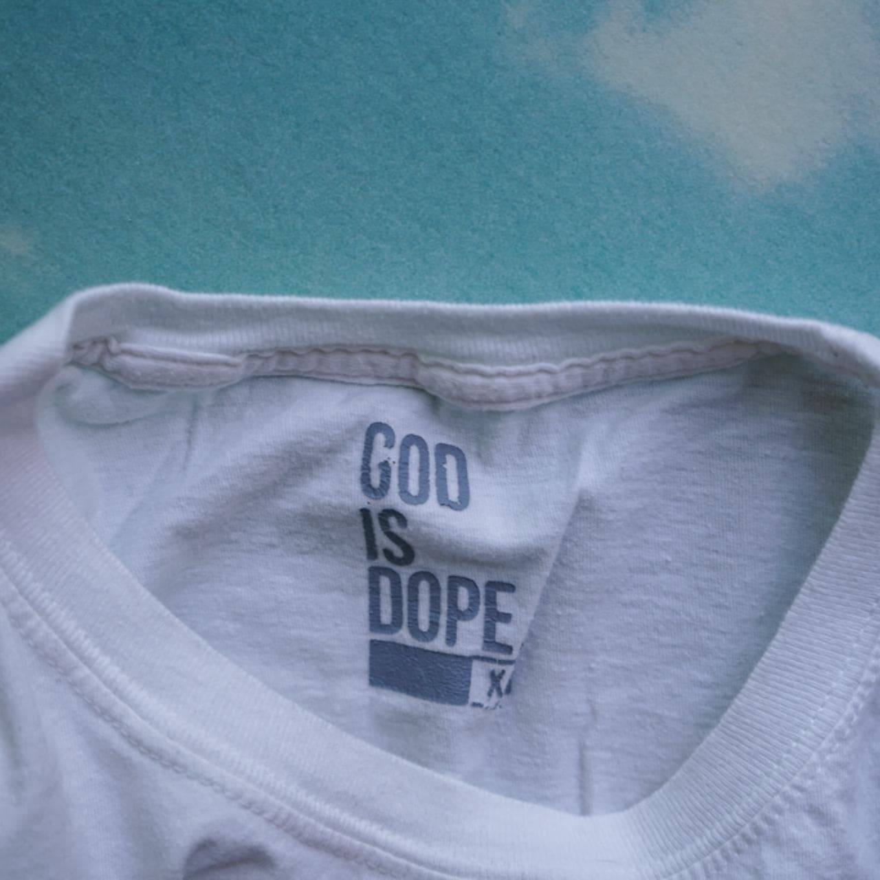God Is Dope, "The G is for God" tee in white with front graphic. Size XL 🐔 #Atlanta - Thumbnail 4