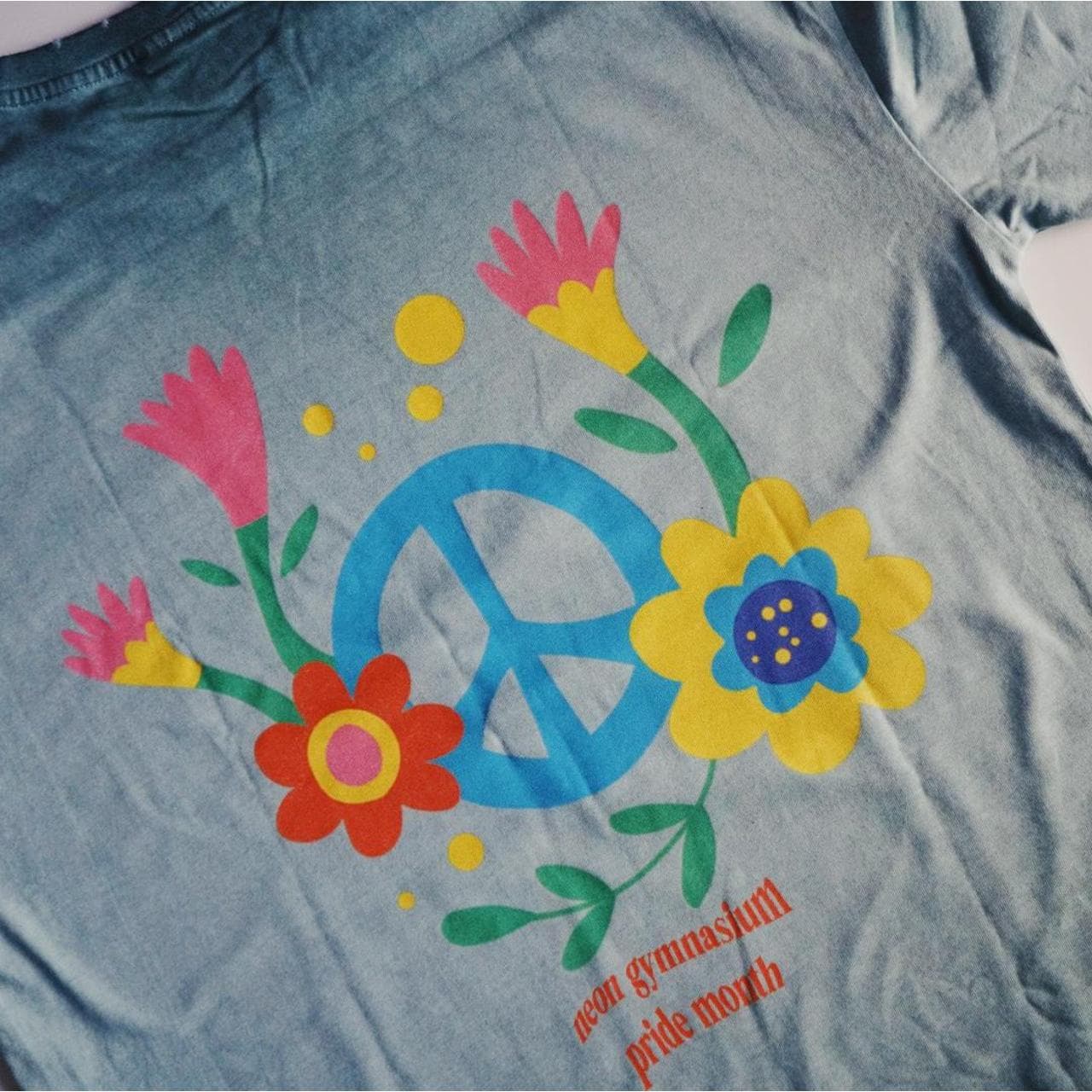 PSA: Let the Homies Be... #Pride 2022 long sleeve tee in vintage turquoise. Size adult M. Fits oversized. #LGBT #Queer - Thumbnail 2
