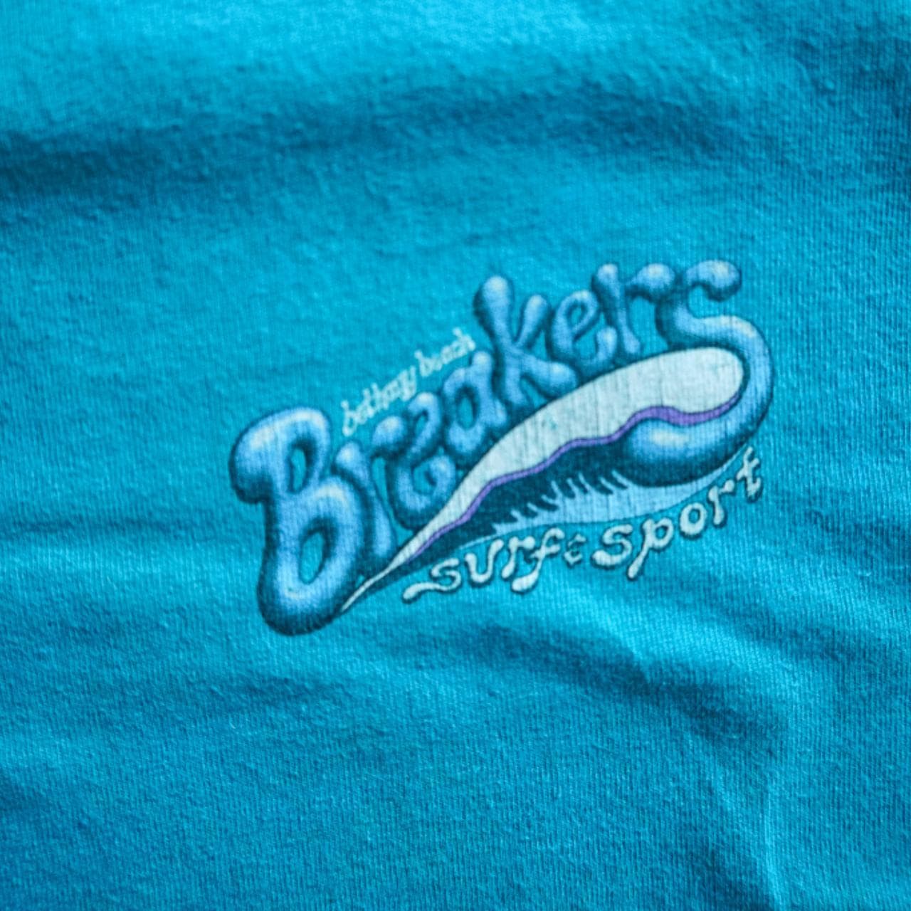 Vacation tee in turquoise. #BethanyBeach Breakers graphics on the front and back. Size adult large 🦋 - Thumbnail 4