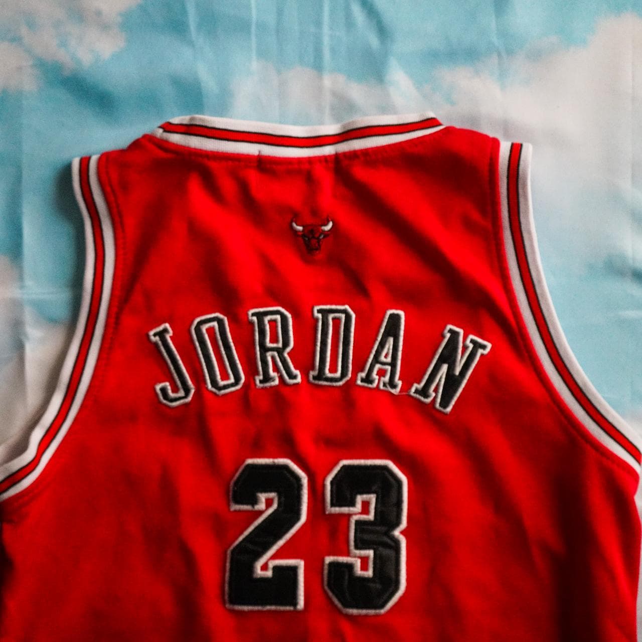 Michael Jordan #Chicago Bulls jersey by Hoops in kid's size medium. Features sewn patches and stitched numbers on front and back 🏀 #NBA #Bulls #Jordan - Thumbnail 4