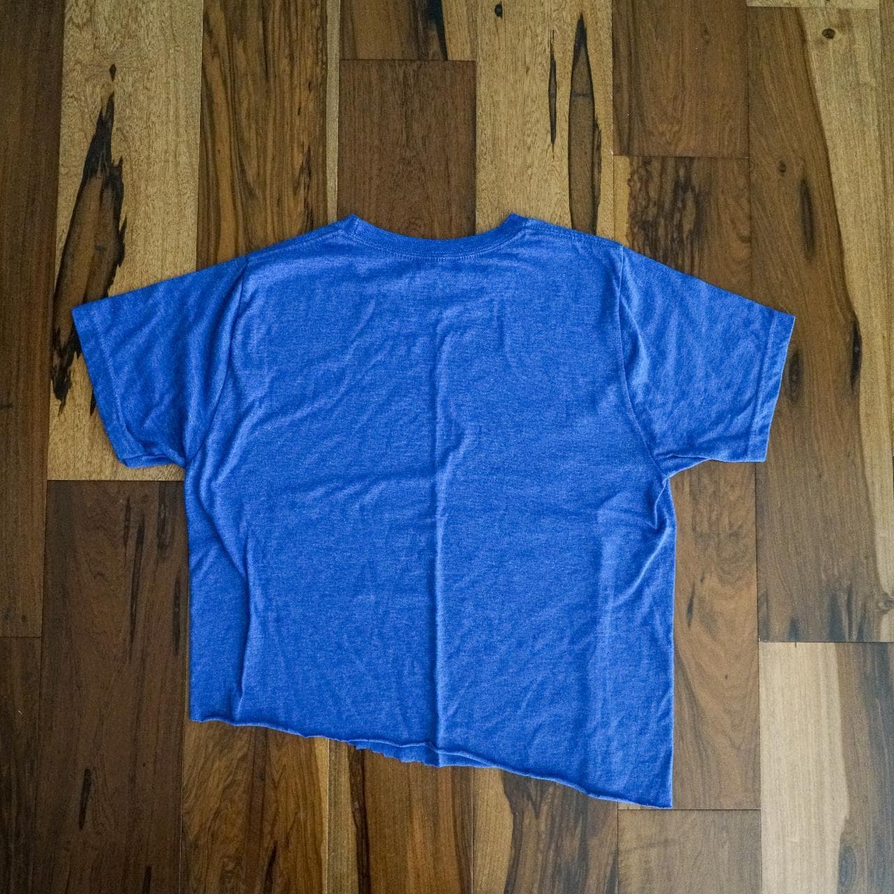 Shelby #Mustang tee in royal, white, and red. Graphic on the front with an asymmetrical bottom. - Thumbnail 3