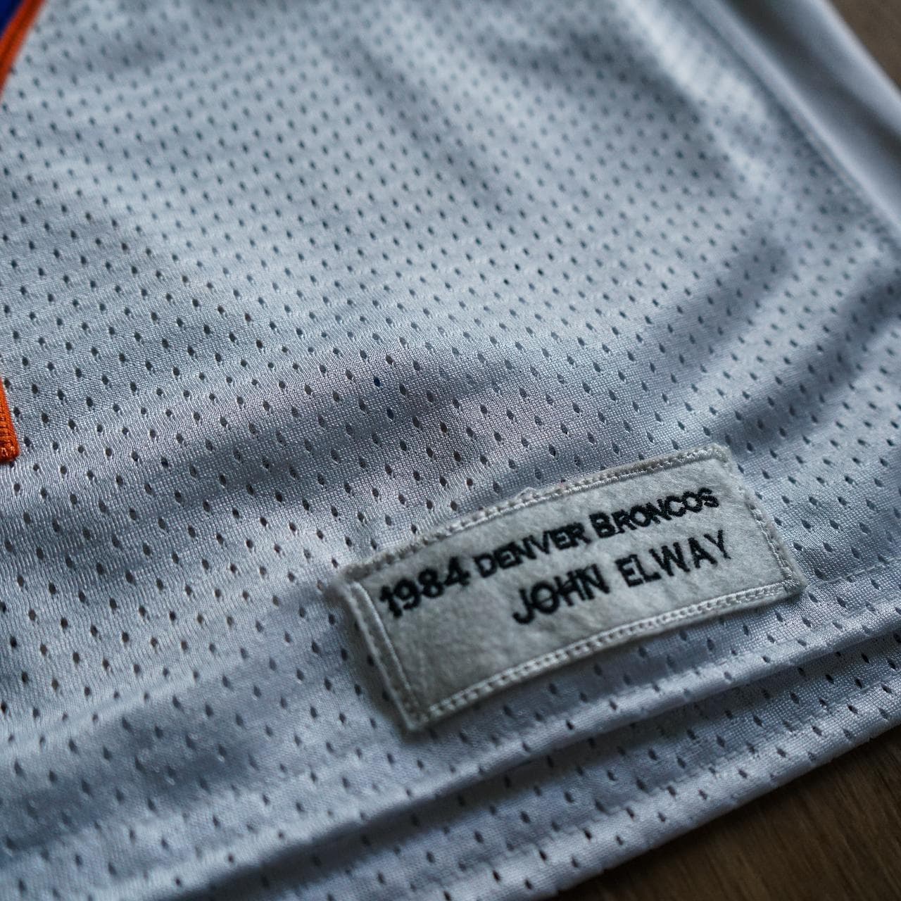 Special 75th-anniversary edition #Denver #Broncos cropped jersey with sewn-on numbers, and jersey. Classic 1984, John Elway jersey. Women's size Medium 🏈 #MitchellandNess - Thumbnail 4