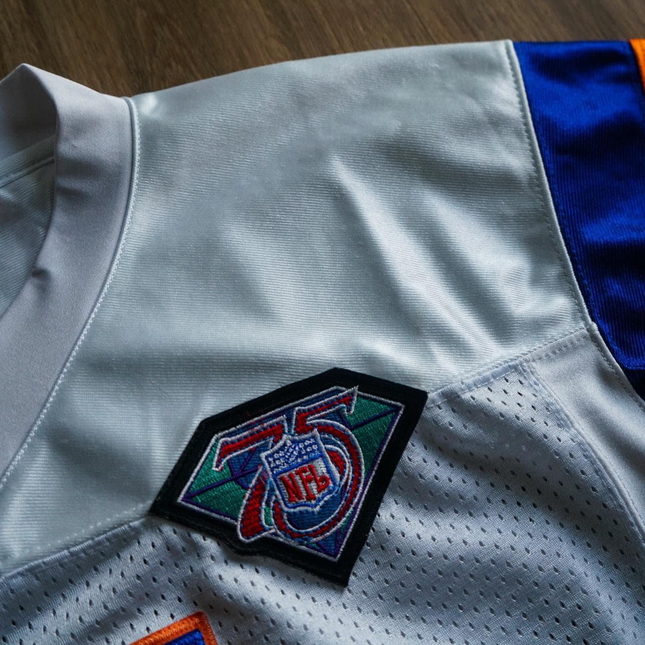 Special 75th-anniversary edition #Denver #Broncos cropped jersey with sewn-on numbers, and jersey. Classic 1984, John Elway jersey. Women's size Medium 🏈 #MitchellandNess - Thumbnail 3