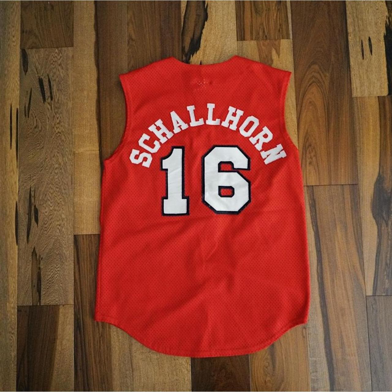 Sleeveless #Majestic #Pirates jersey with Schallhorn #16 on the back. Stitched lettering and numbers. Size small. - Thumbnail 3