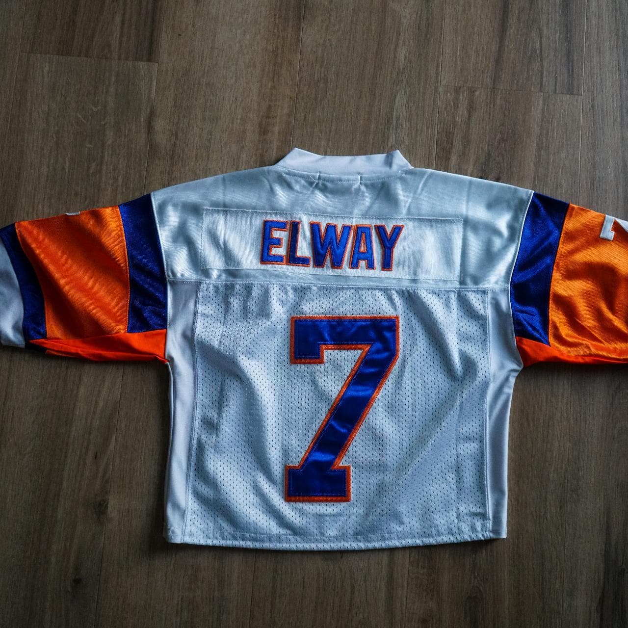 Special 75th-anniversary edition #Denver #Broncos cropped jersey with sewn-on numbers, and jersey. Classic 1984, John Elway jersey. Women's size Medium 🏈 #MitchellandNess