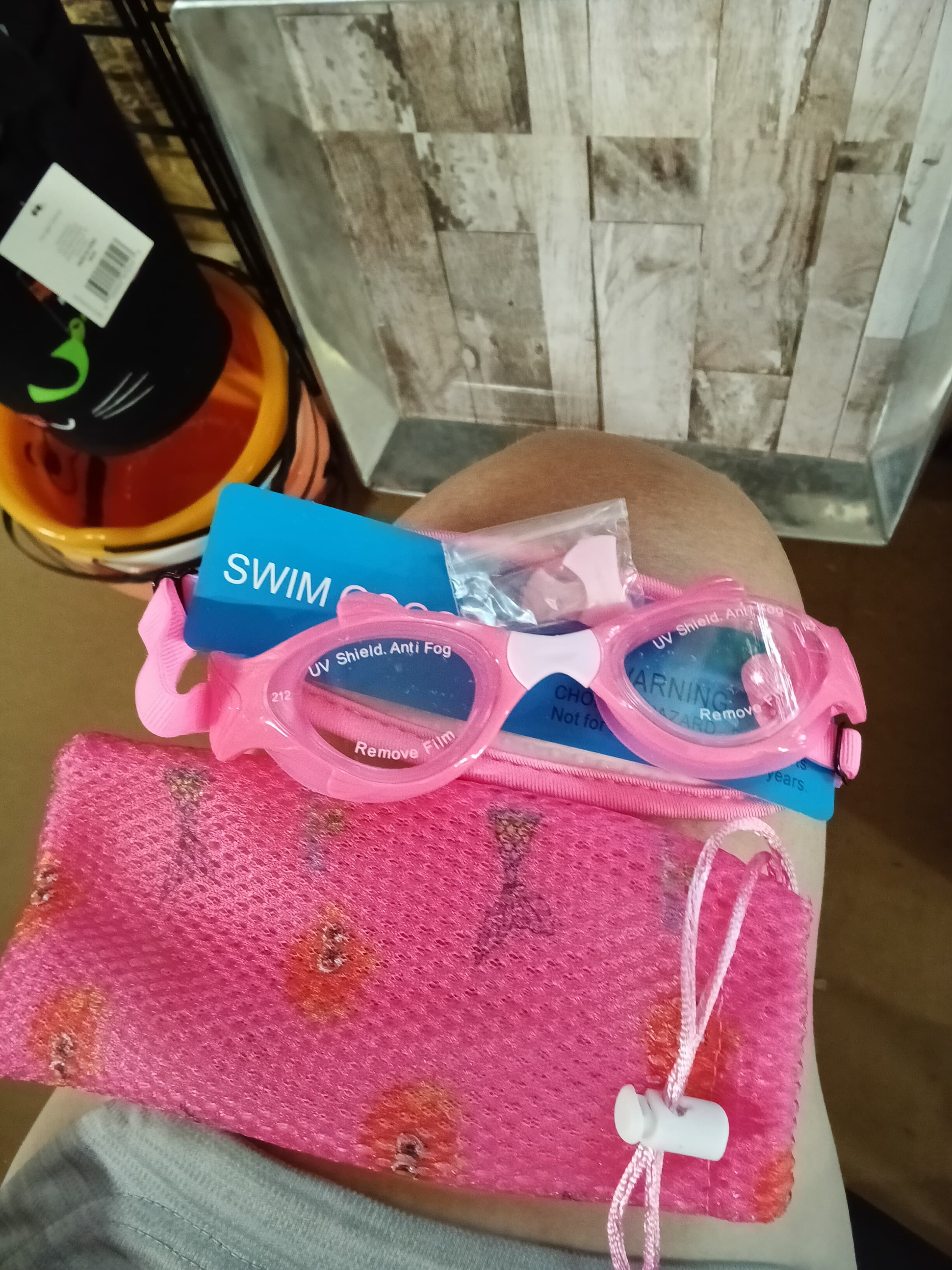 Pink Swim Goggles with Anti-Fog UV Shield and Case - Thumbnail 2