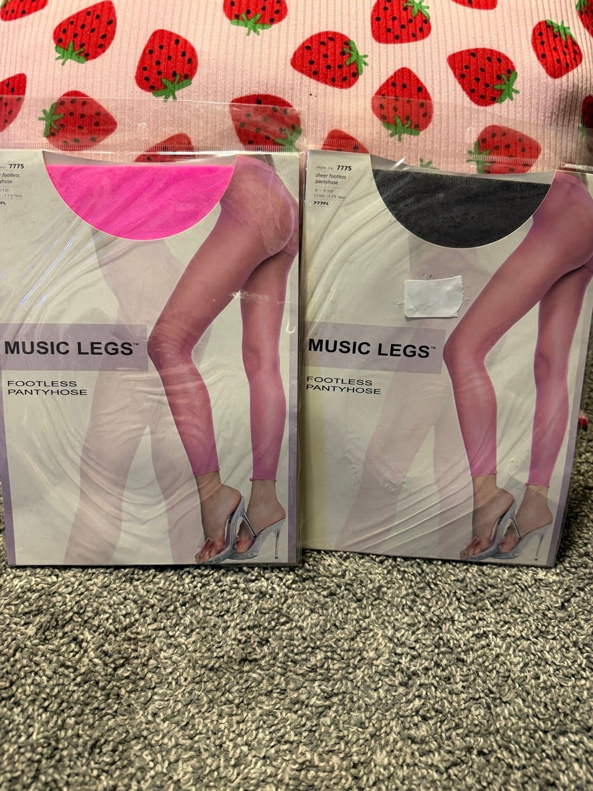 Music legs foot less sheer pantyhose 2 pair