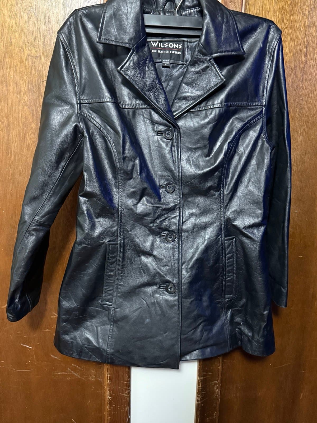 Wilson’s black leather jacket