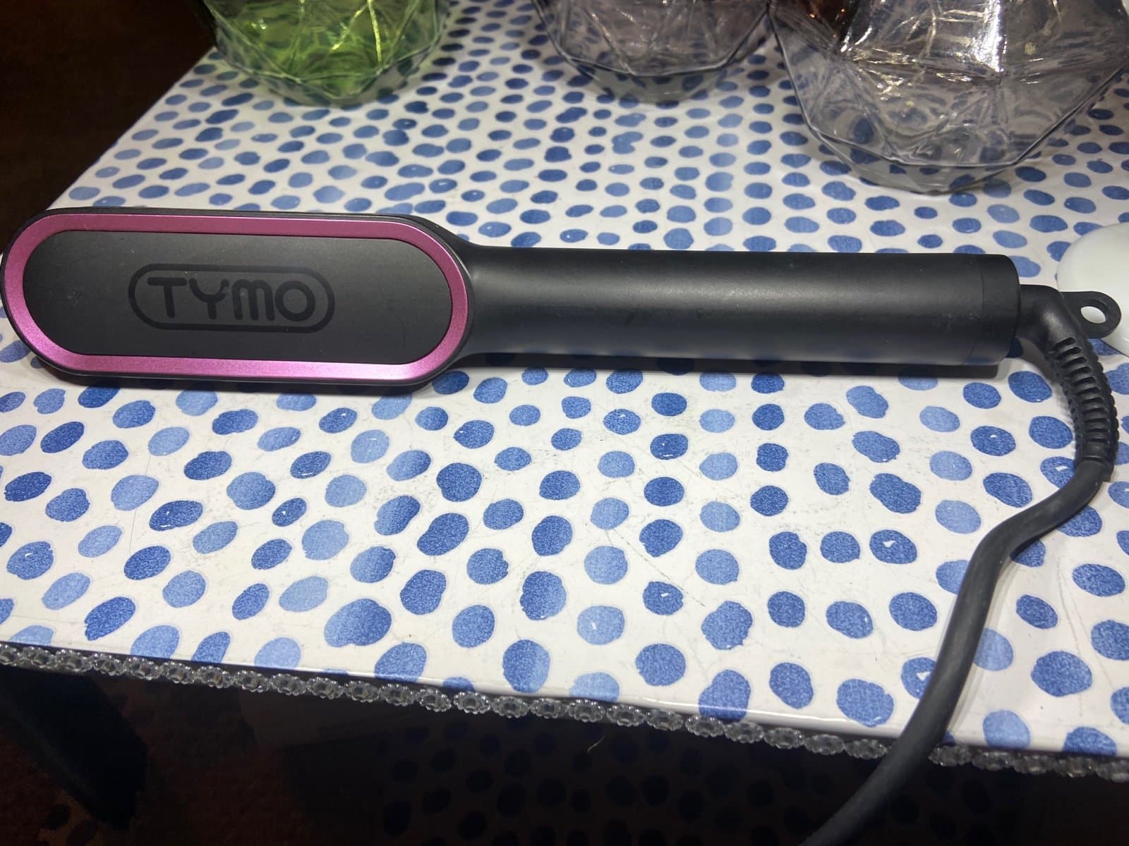 Tymo Pink Ring hair straightening brush/comb