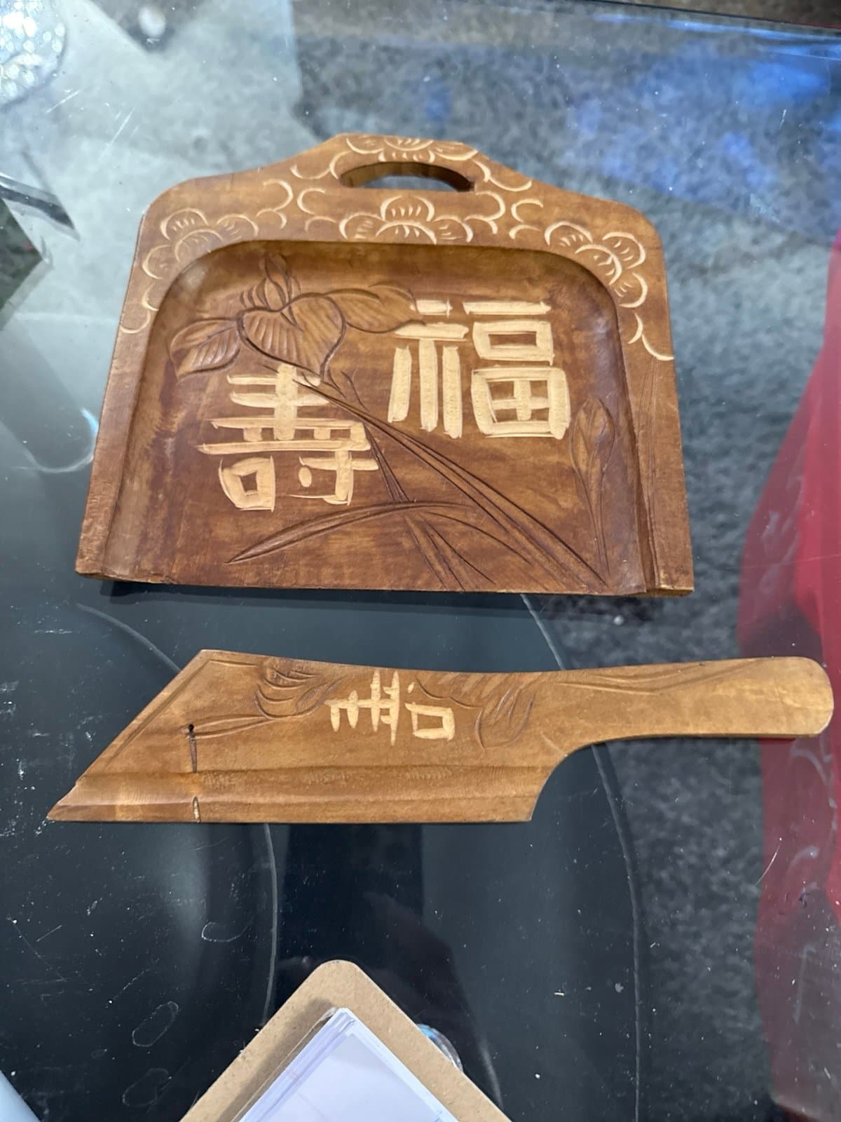 Wood crumb tray and 2 scrapers