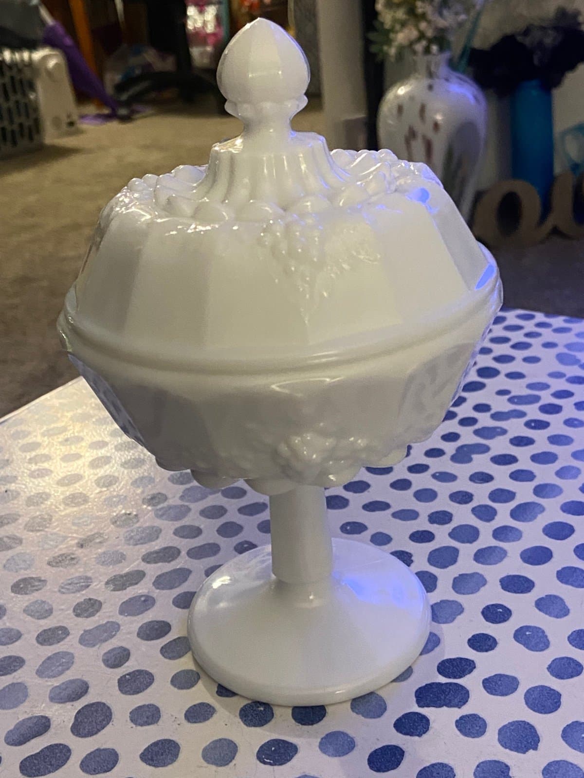 Westmorland vintage paneled Grape candy dish