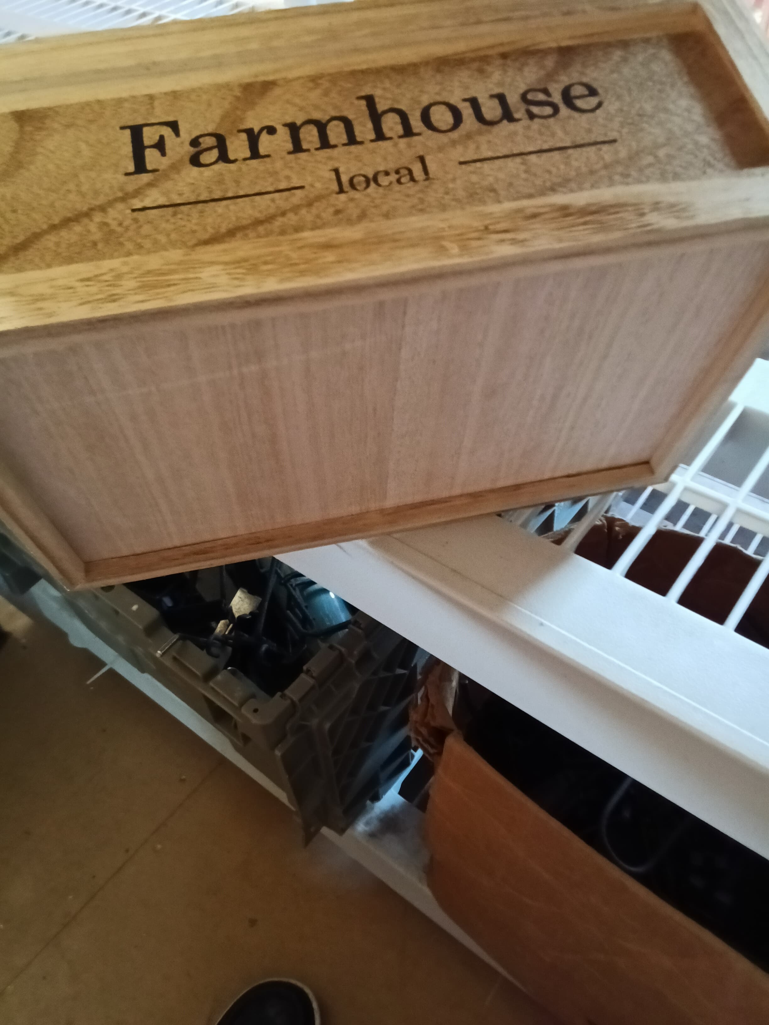 Farmhouse Wooden Storage Box with Lid - Thumbnail 3