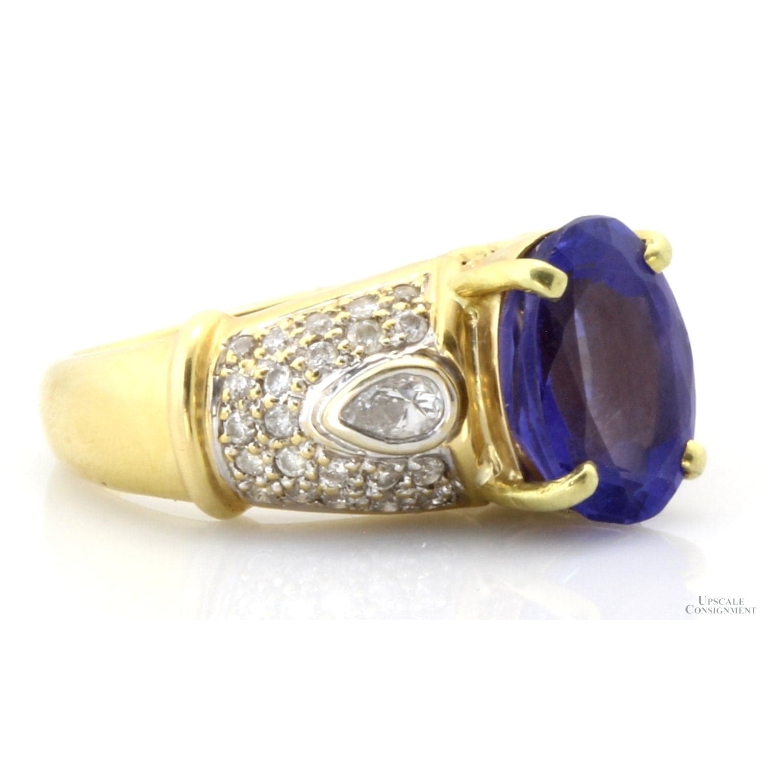 18K Gold 3.50 Carat Tanzanite & .90 CTW Diamond Ring - Appraisal Included - Size 6.25 - Thumbnail 3