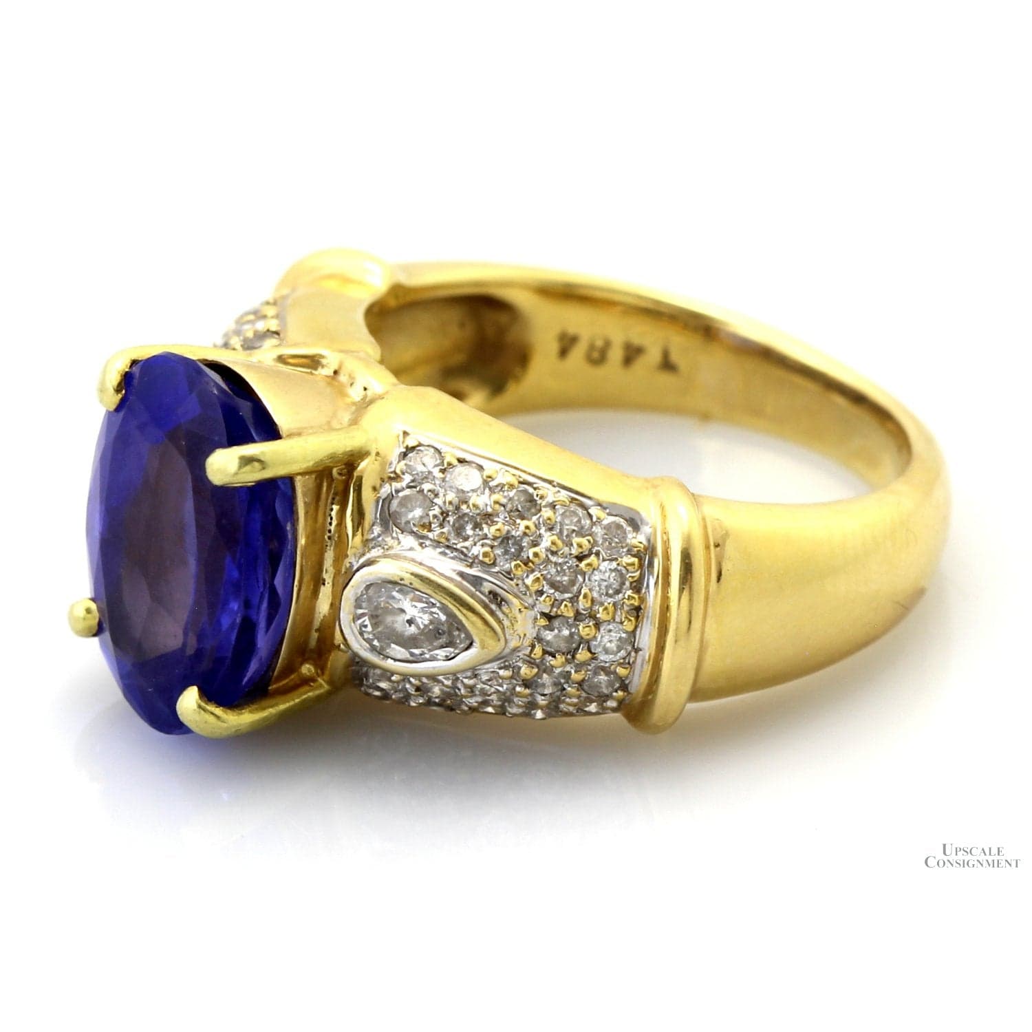 18K Gold 3.50 Carat Tanzanite & .90 CTW Diamond Ring - Appraisal Included - Size 6.25 - Thumbnail 4
