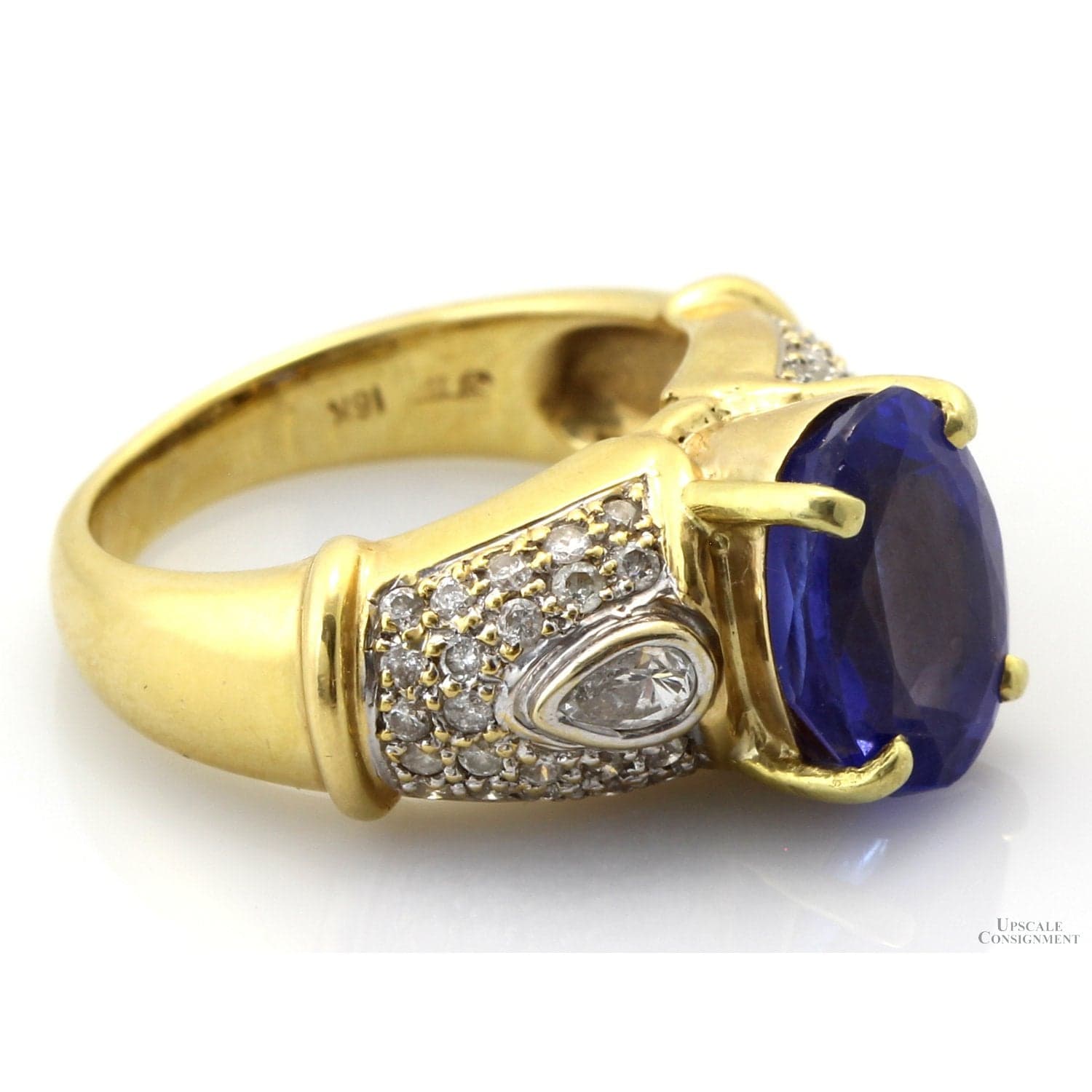 18K Gold 3.50 Carat Tanzanite & .90 CTW Diamond Ring - Appraisal Included - Size 6.25 - Thumbnail 5