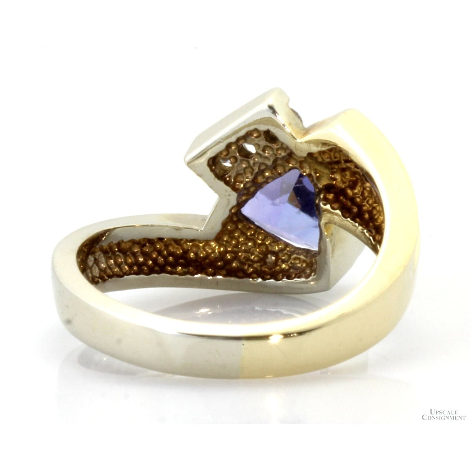 14K Yellow Gold Trillion-Cut Tanzanite & Diamond Ring - Default Title / Size 7 - Thumbnail 5