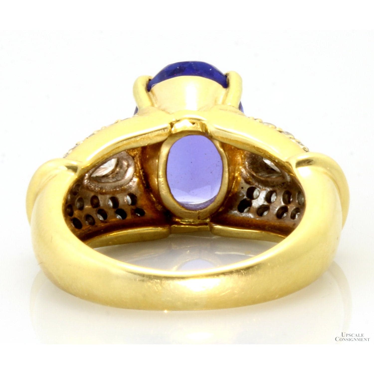 18K Gold 3.50 Carat Tanzanite & .90 CTW Diamond Ring - Appraisal Included - Size 6.25 - Thumbnail 6