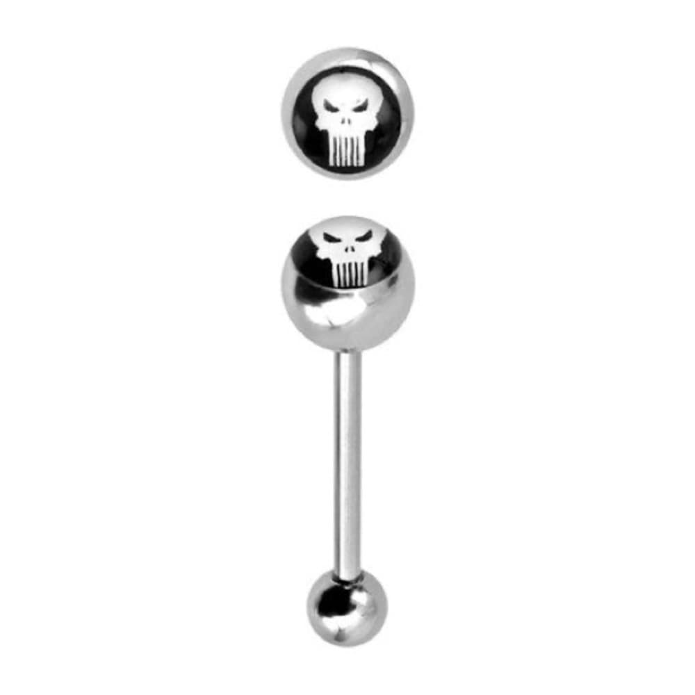 3 Punisher Logo Barbell Tongue Ring
