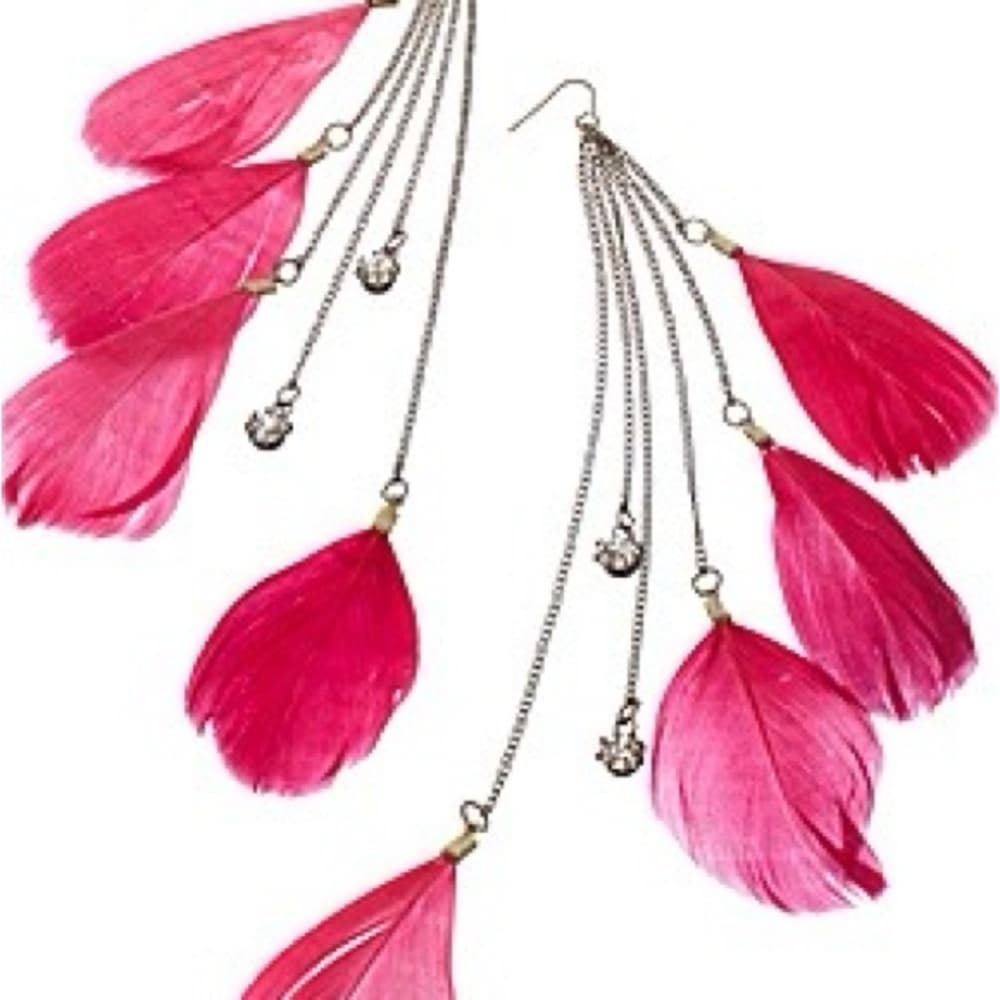 All The Rage Robin Crystal Feather Earrings