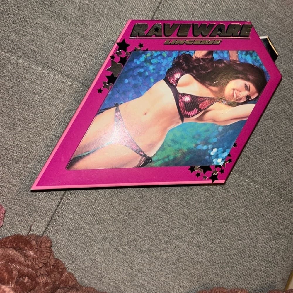 Raveware Lingerie Reflective Square Print Halter Top & Matching Scrunch Panty - Thumbnail 5