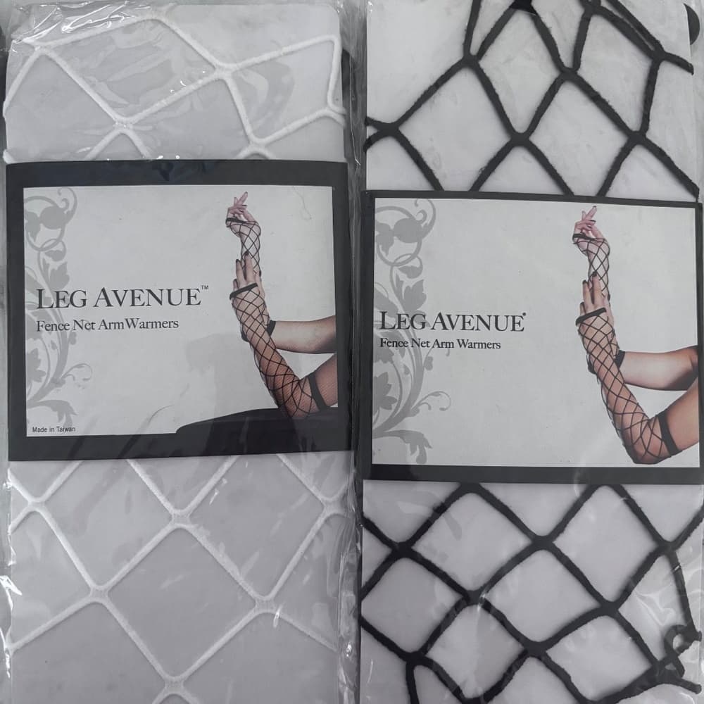 Leg Avenue Black Fence Net Arm Warmers | Large Net Fishnet Gloves​ - Thumbnail 2