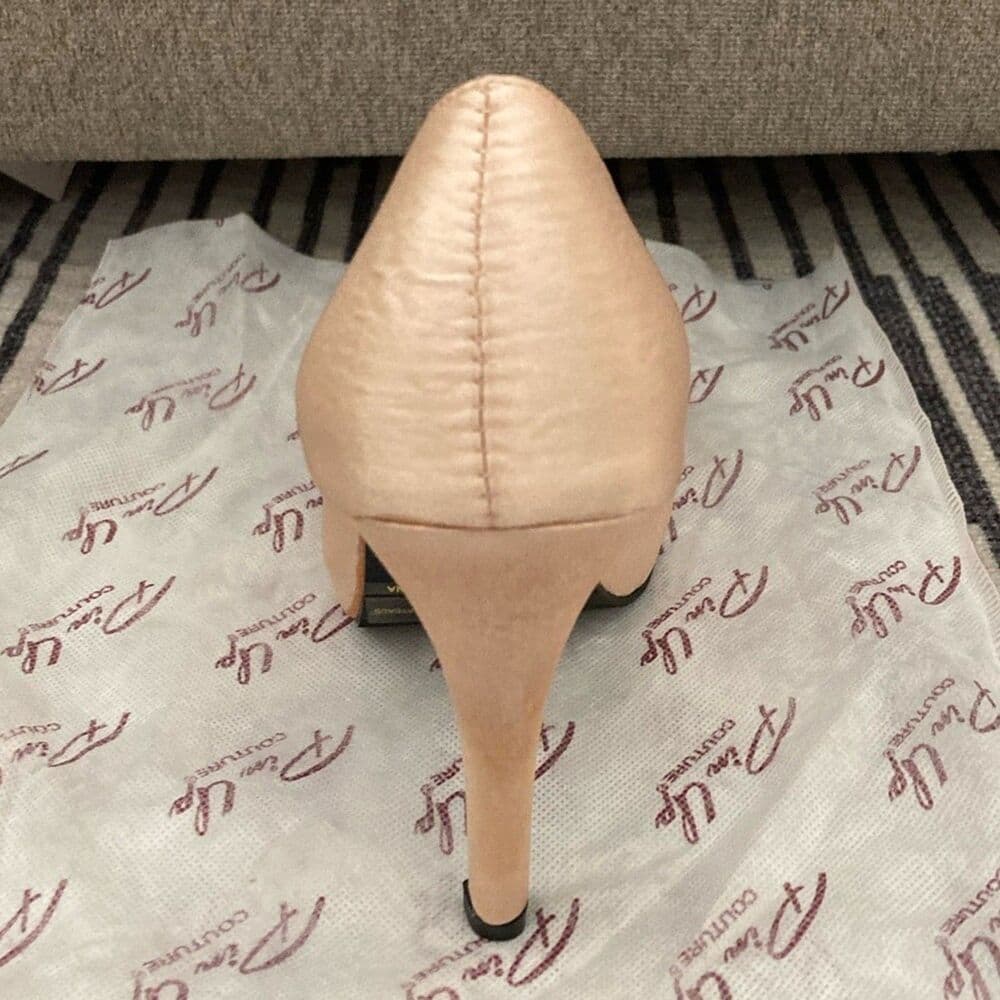 Pinup Couture Champagne Crystal Bow Heels - Thumbnail 10