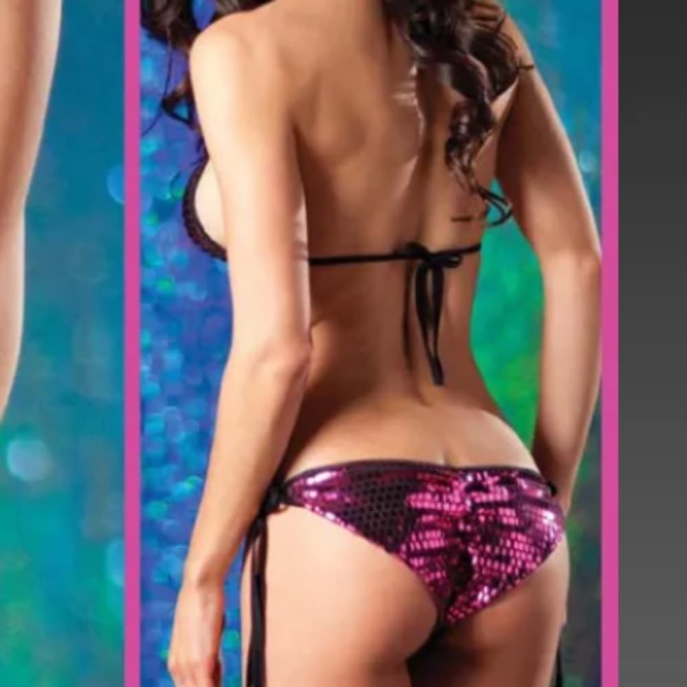 Raveware Lingerie Reflective Square Print Halter Top & Matching Scrunch Panty
