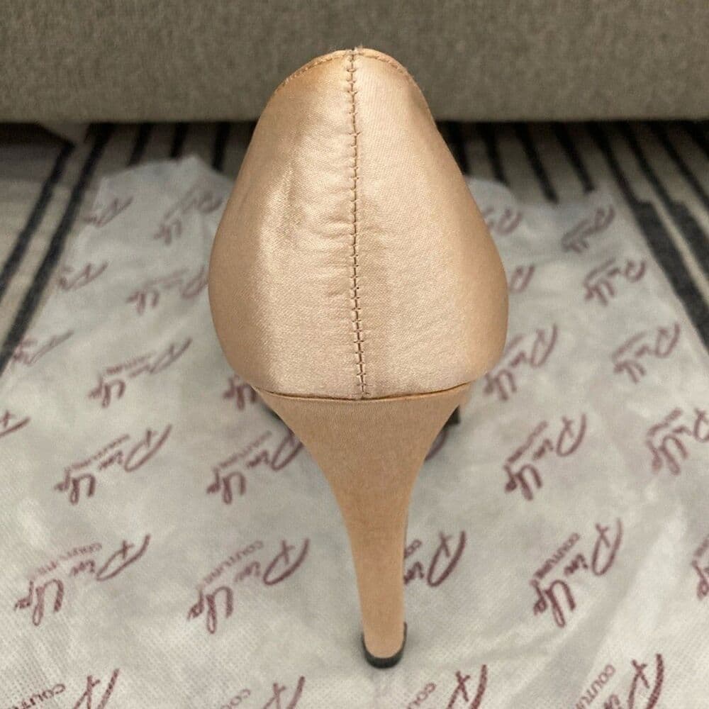 Pinup Couture Champagne Crystal Bow Heels - Thumbnail 9