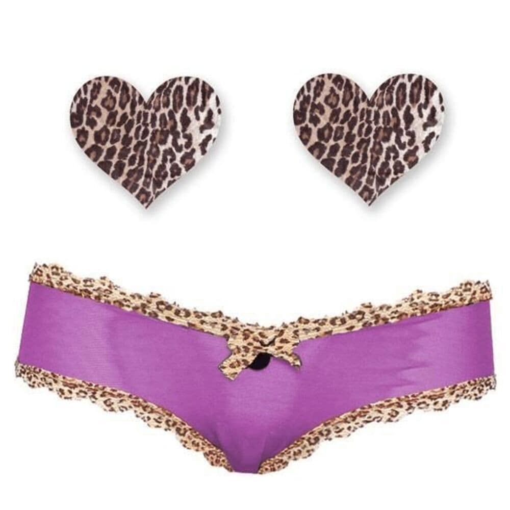 Bristol Six: Violet Leopard Nippies & Cheeky Set Size: Large​ - Thumbnail 3