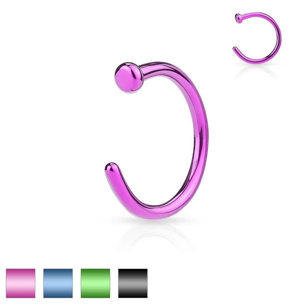 Neon Nose Hoop Set (4pcs) – 20G 316L Surgical Steel