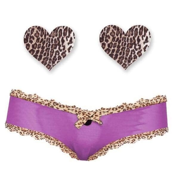 Bristol Six: Violet Leopard Nippies & Cheeky Set Size: Large​ - Thumbnail 4