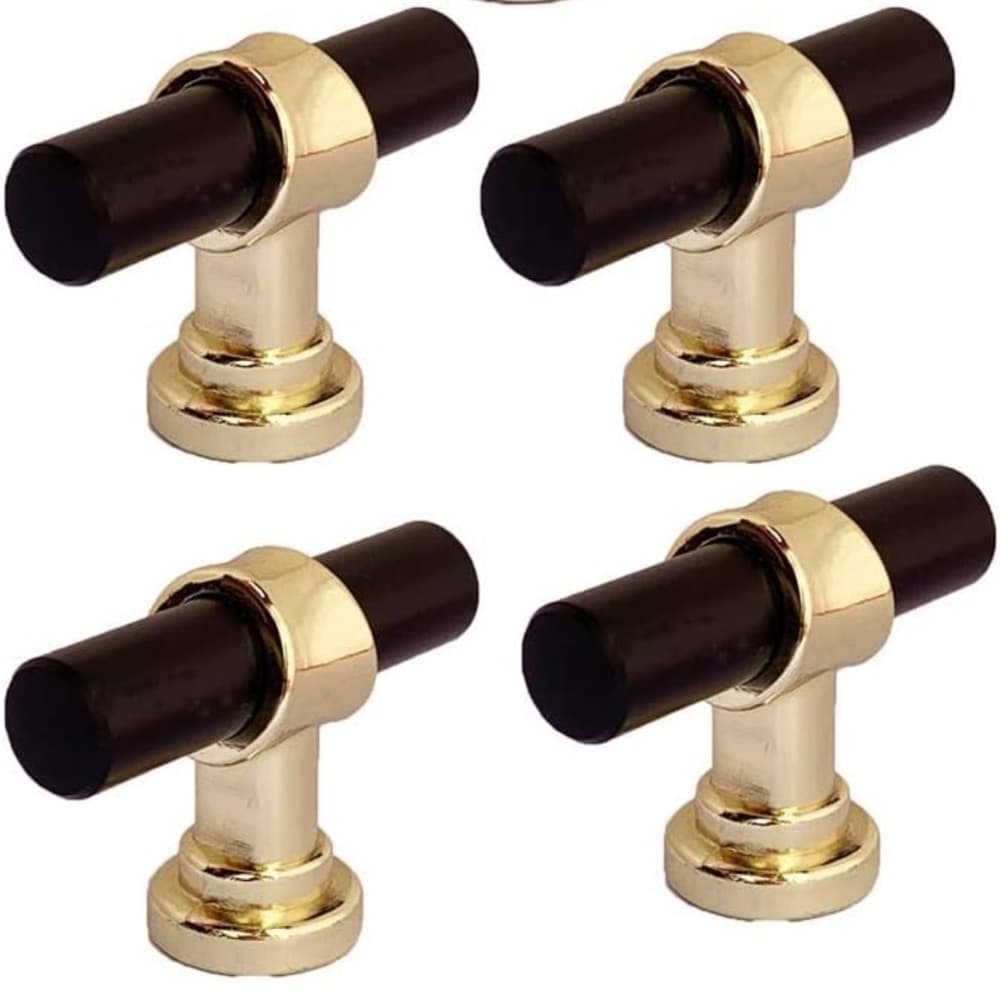 Gold and Black T-Bar Cabinet Knobs