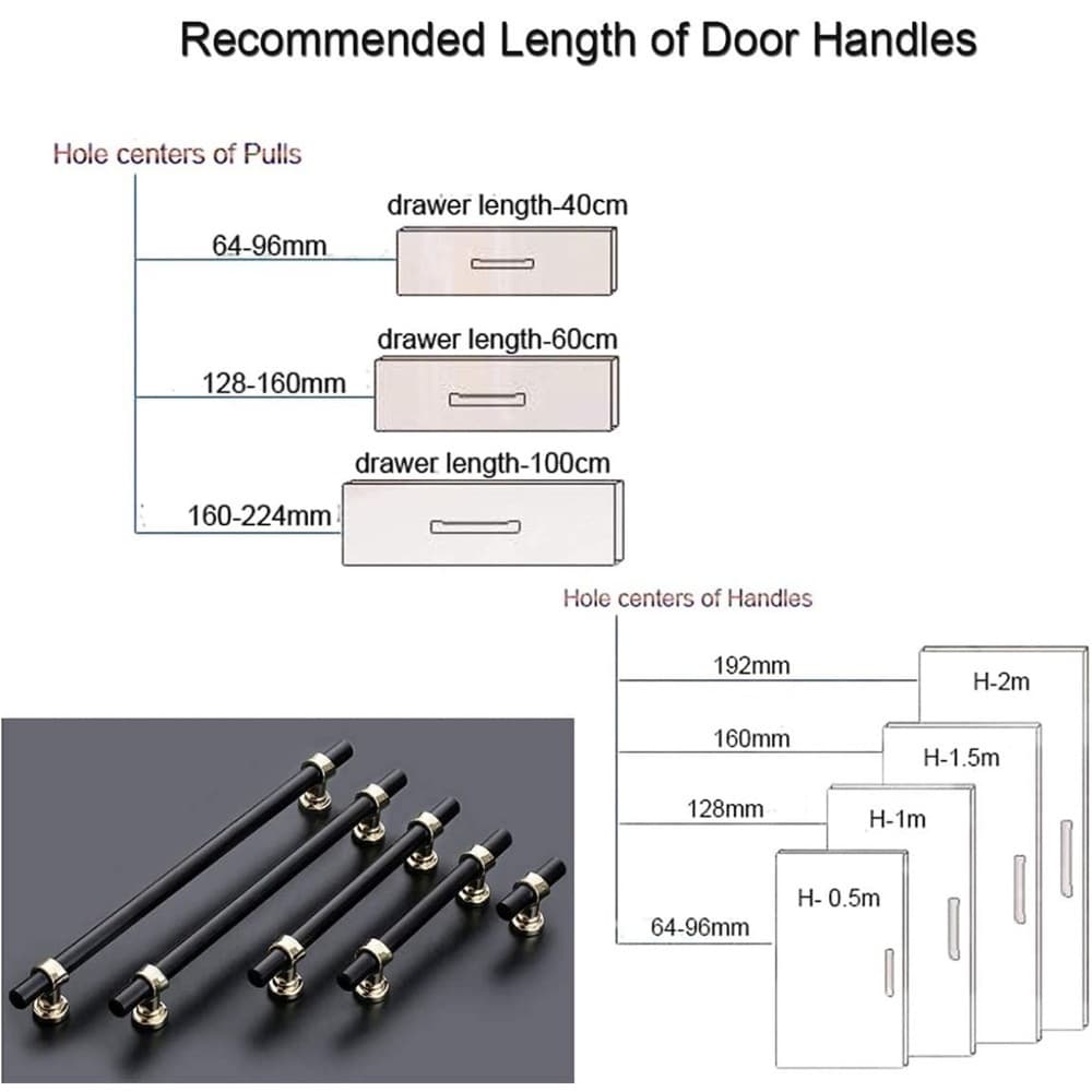 Gold and Black T-Bar Cabinet Knobs - Thumbnail 5