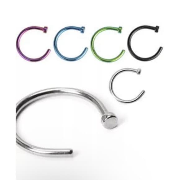Neon Nose Hoop Set (4pcs) – 20G 316L Surgical Steel - Thumbnail 3