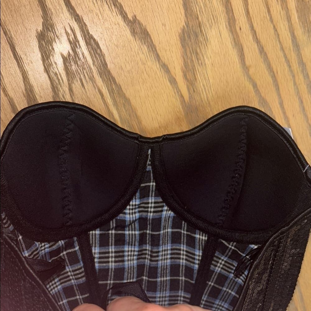 Daisy Corset Black Sequin Bustier Top – Strapless Sweetheart Neckline - Thumbnail 6