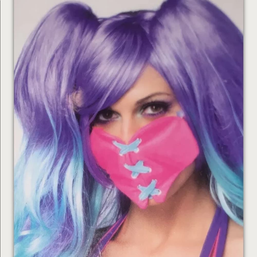 Sweetheart Lace up Pink Face Mask​ - Thumbnail 5