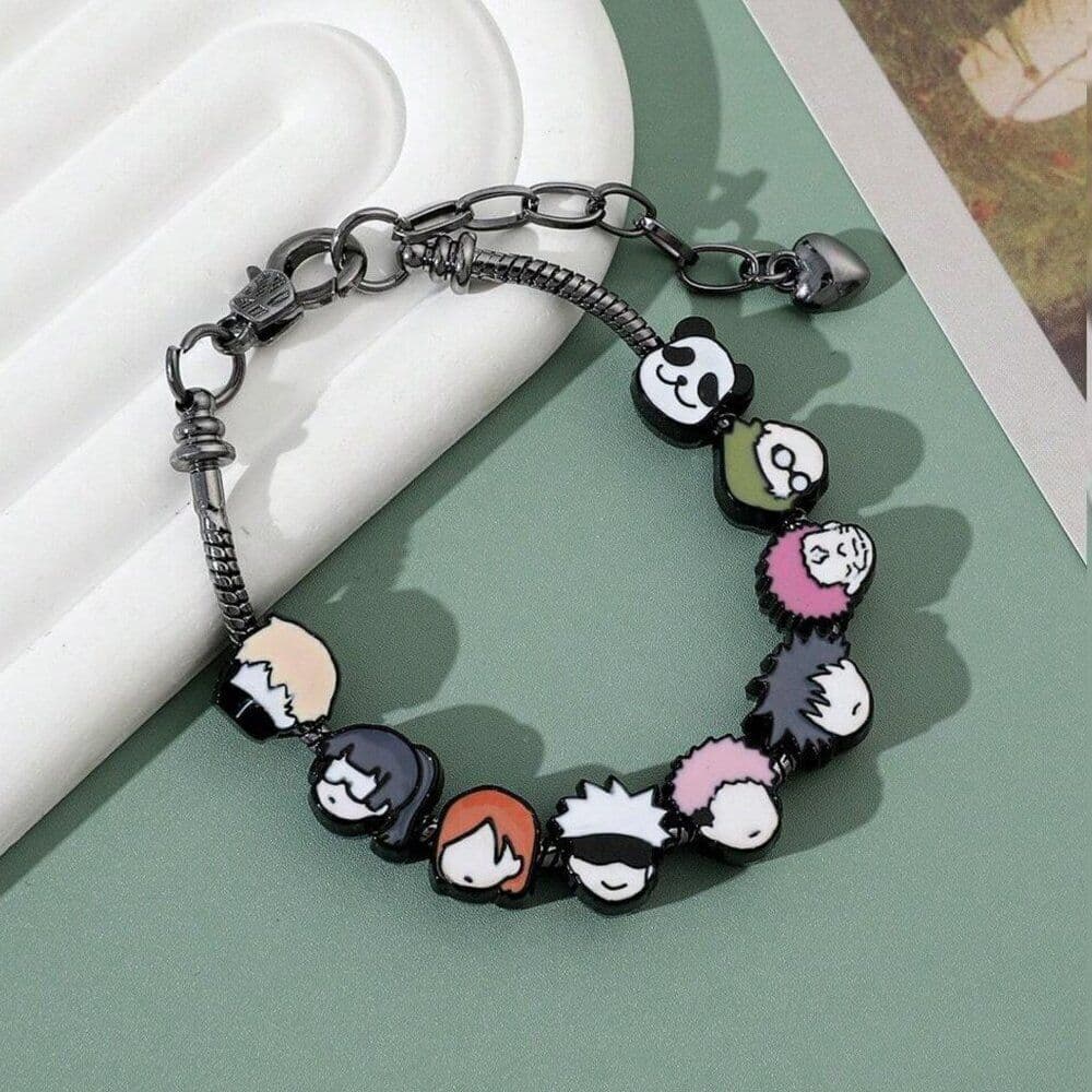 Jujutsu Kaisen Character Charm Bracelet – Anime Chibi Style Adjustable Jewelry - Thumbnail 5