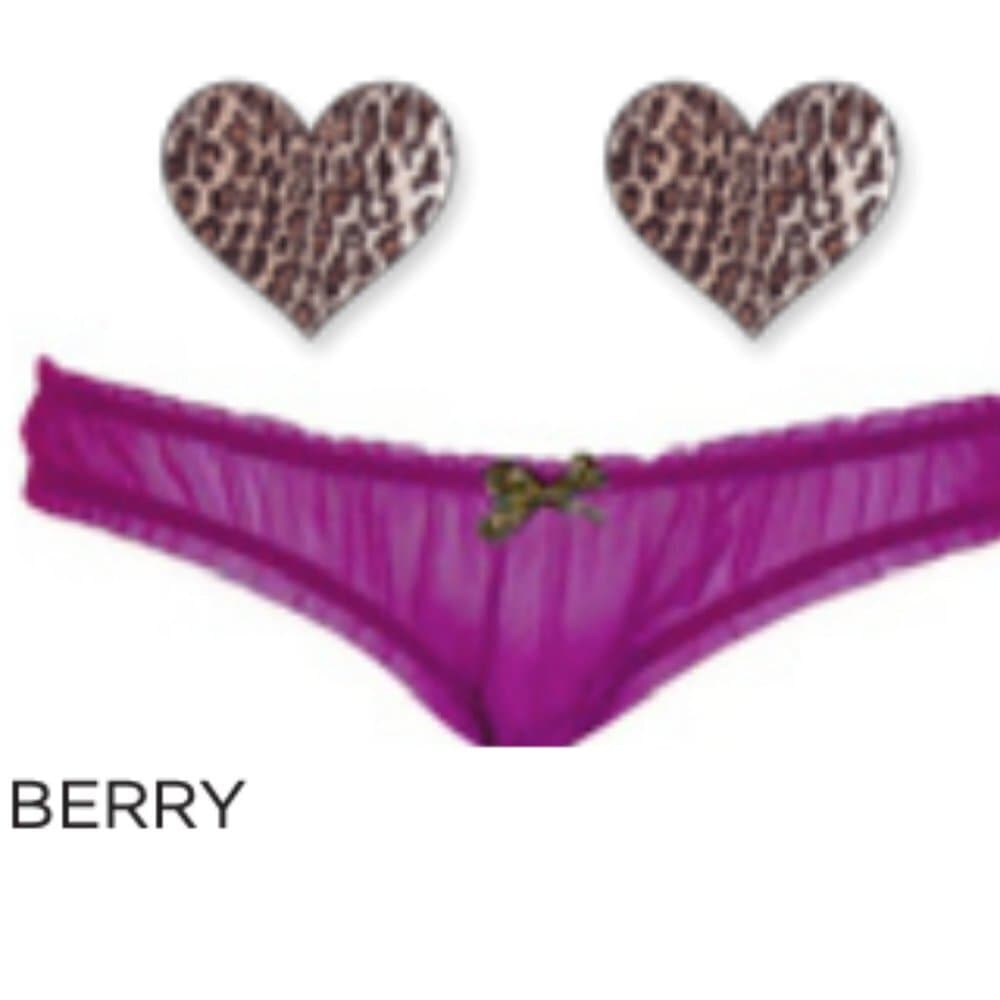 Bristol Six Berry Leopard Nippies & Thong Set - Thumbnail 6